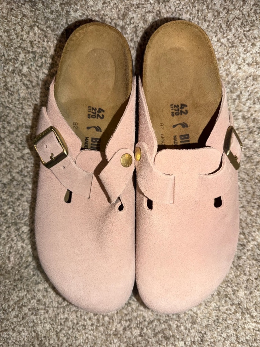 Birkenstock Boston Pink Suede Clogs Size 42 Women’s 11 Men’s 9
